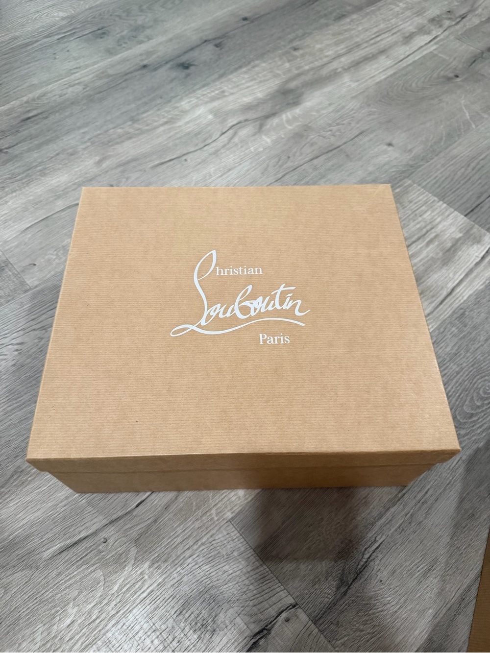 Christian Louboutin Tan Box with White Logo